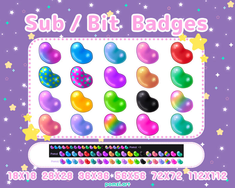 jelly bean sub/bit badges