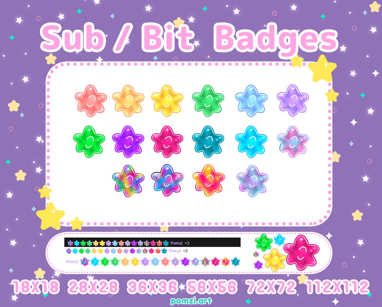 star candy sub/bit badges star candy sub/bit badges