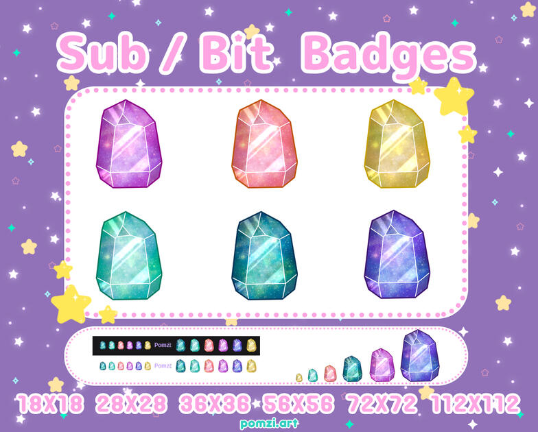 crystal sub/bit badges