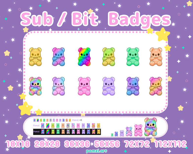 gummy bear sub/bit badges gummy bear sub/bit badges