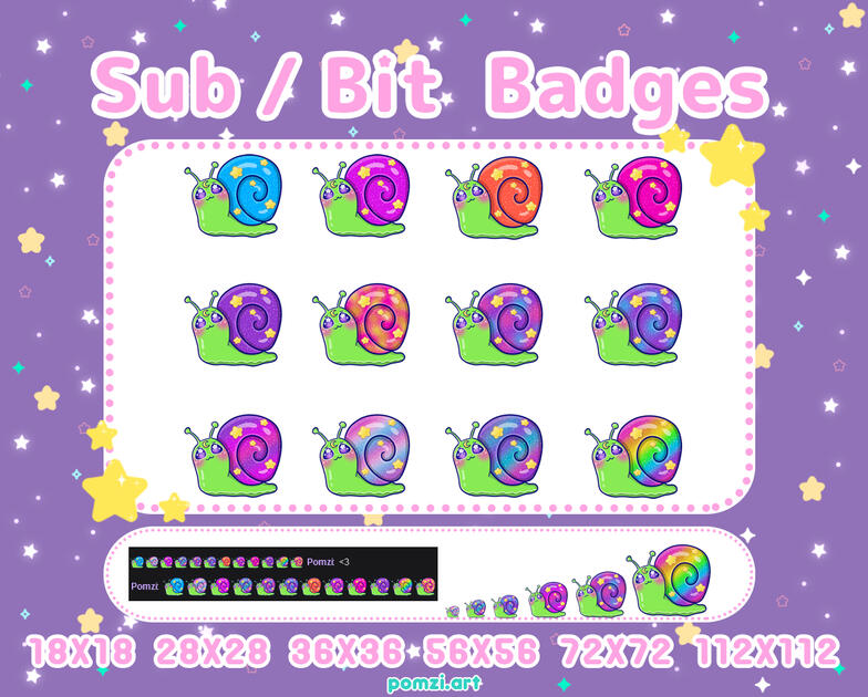 snailien sub/bit badges
